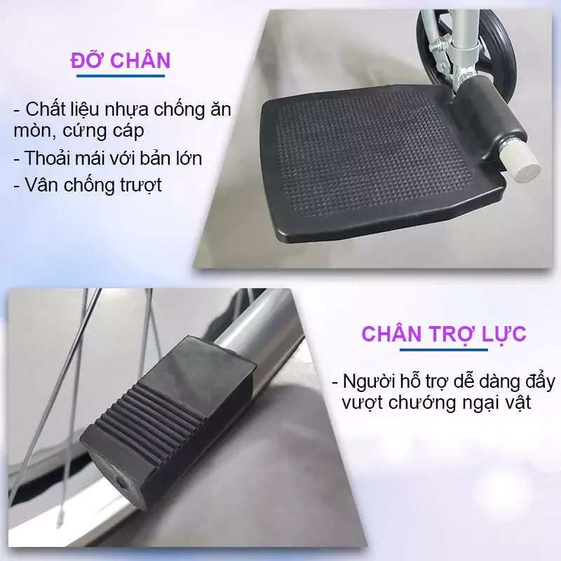 Xe lăn có bô cho người già S213-3+D