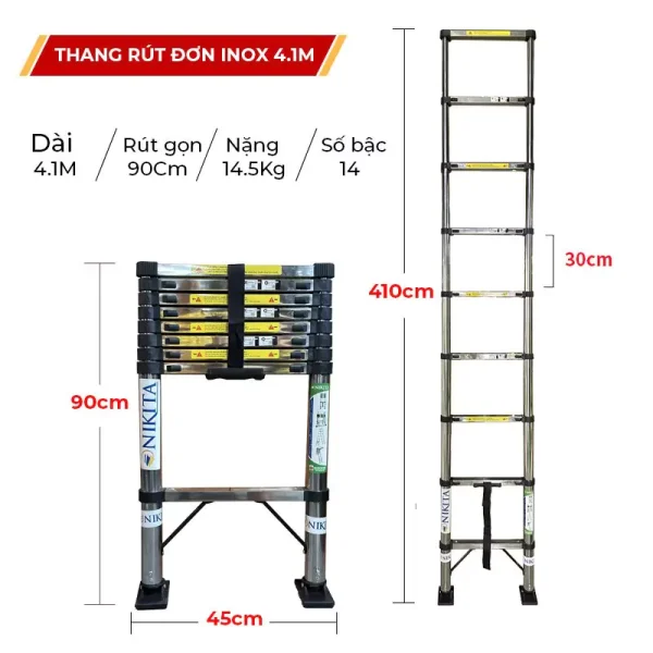 Thang Rút Inox 4m