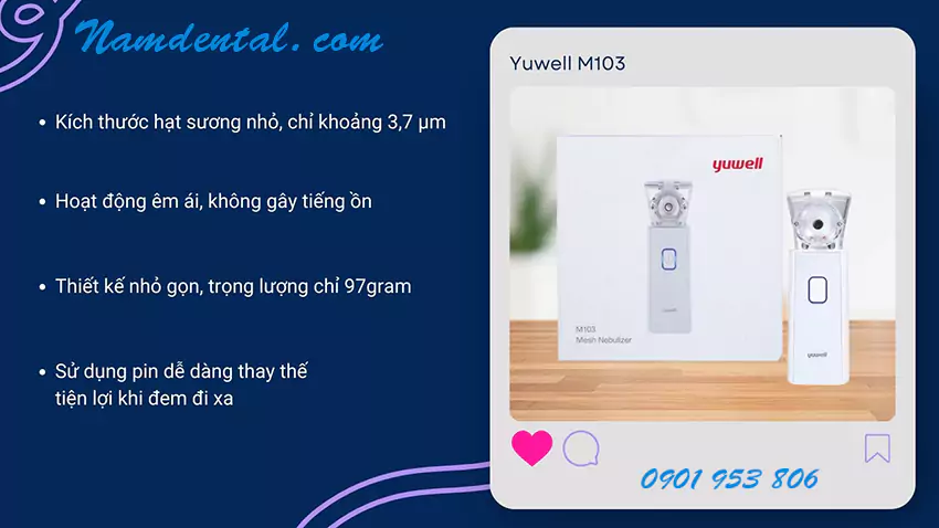 Máy Xông Mũi Họng Cầm Tay Yuwell M103