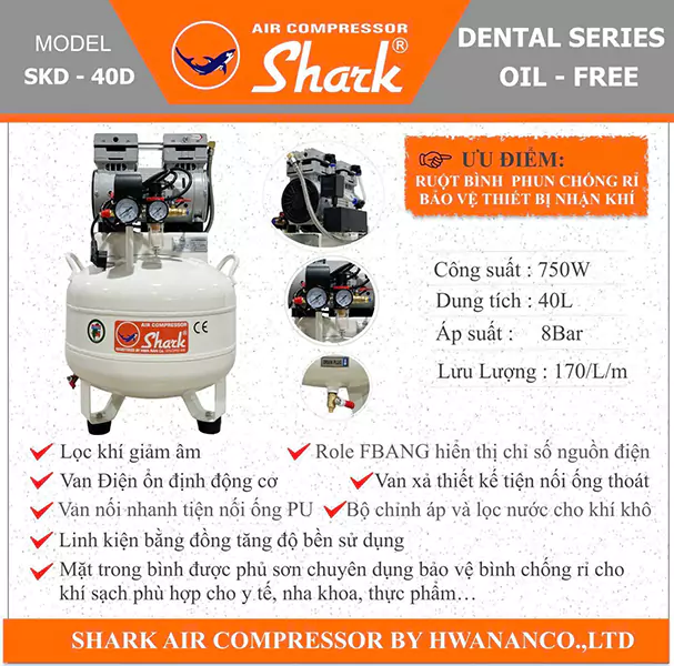 Máy Nén Khí Nha Khoa 1 Ghế