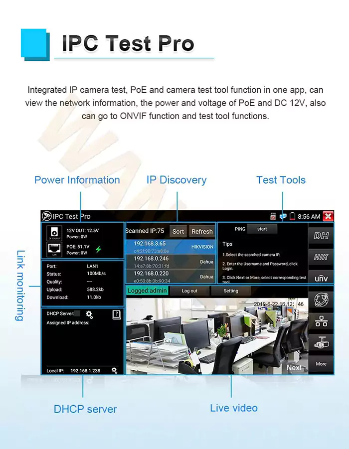 Máy Test Camera CCTV Tester 5 5100C Plus